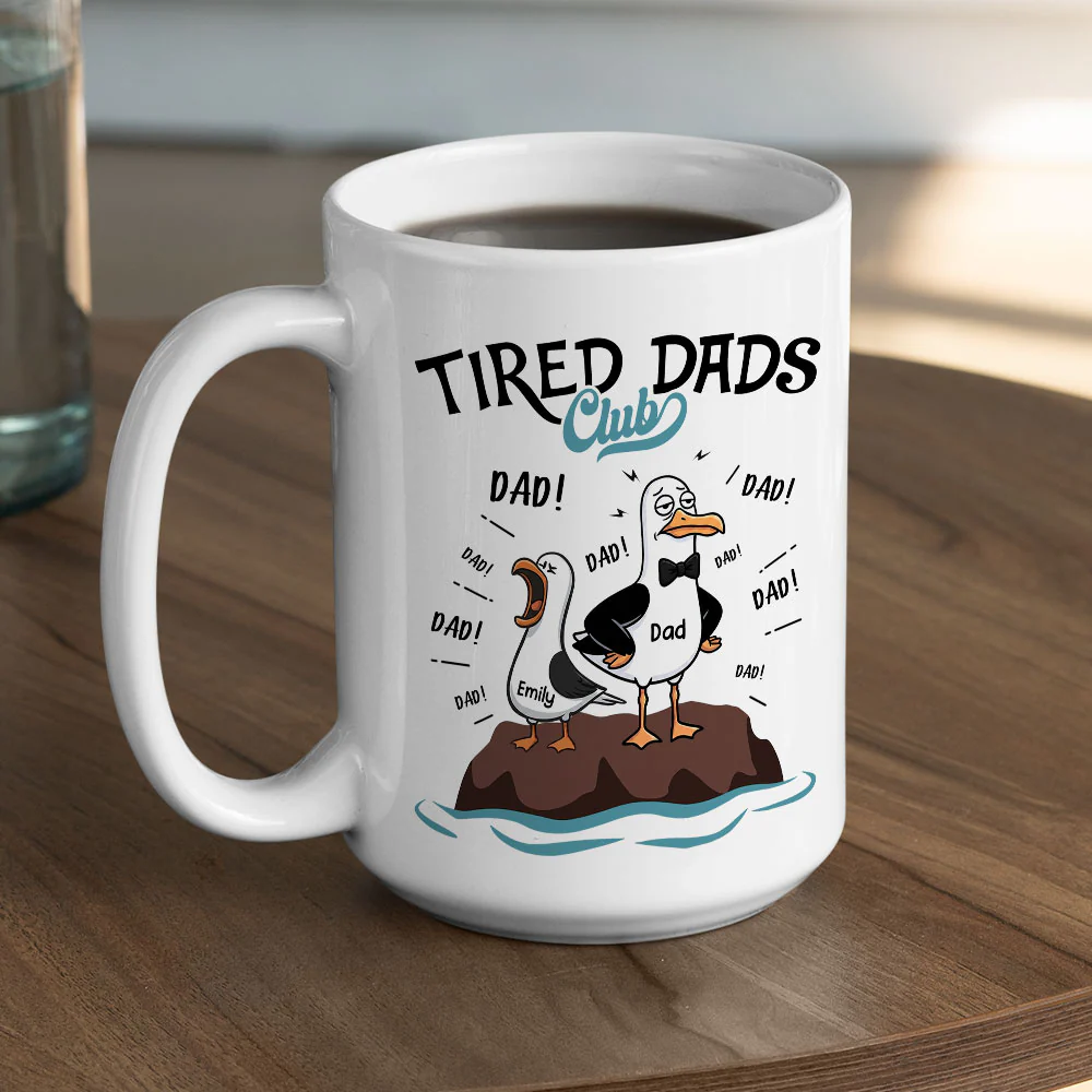 Tired Dads Club Member - Personalized Custom Coffee Mug - Image 6