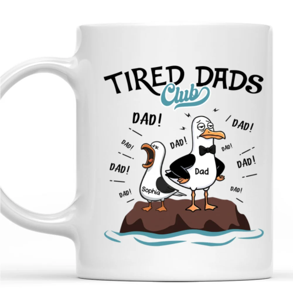 Tired Dads Club Member - Personalized Custom Coffee Mug - Image 8