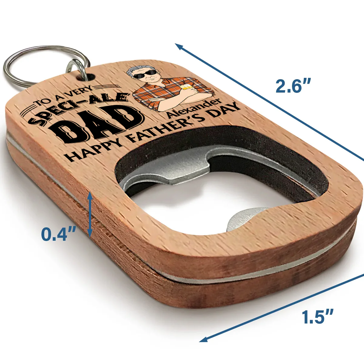 To A Very Speciale Dad - Personalized Custom Bottle Opener Keychain - Image 4