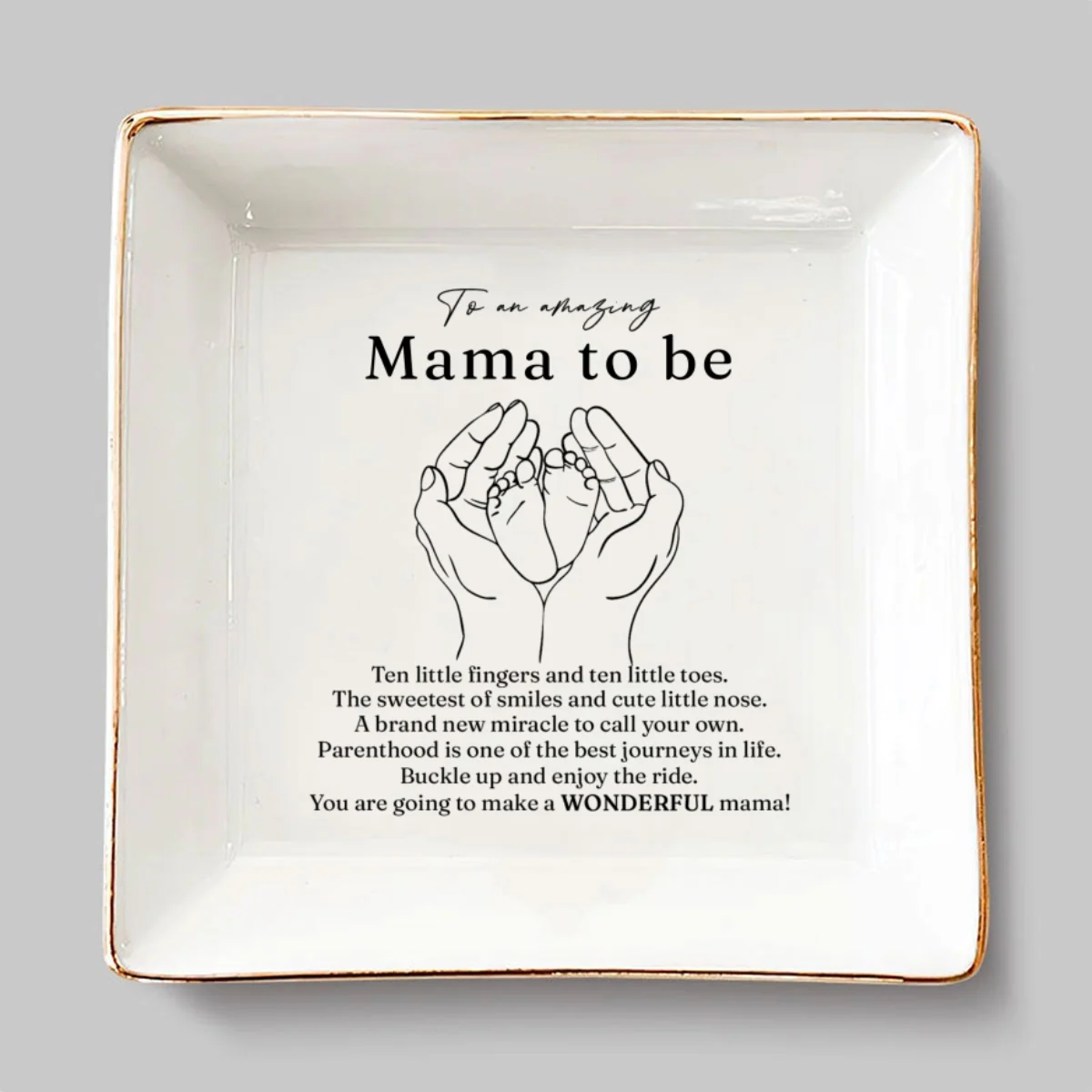 To Amazing Mom To Be - Personalized Custom Jewelry Dish - Image 6