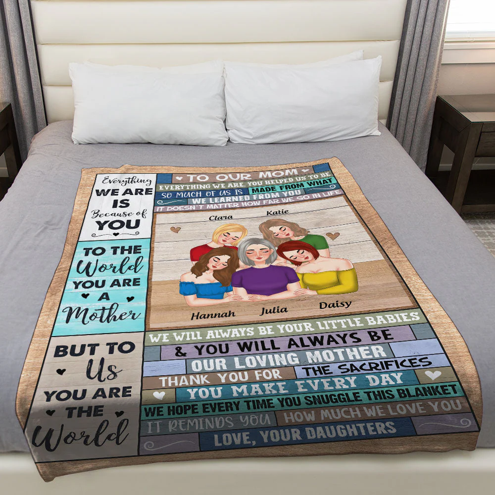 To Me You Are The World - Personalized Custom Fleece Blanket - Image 5