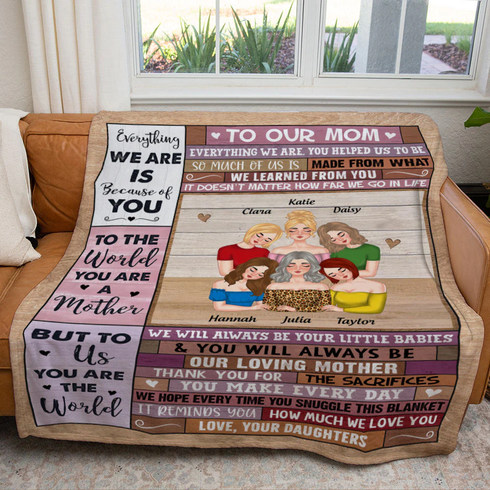 To Me You Are The World - Personalized Custom Fleece Blanket - Image 6