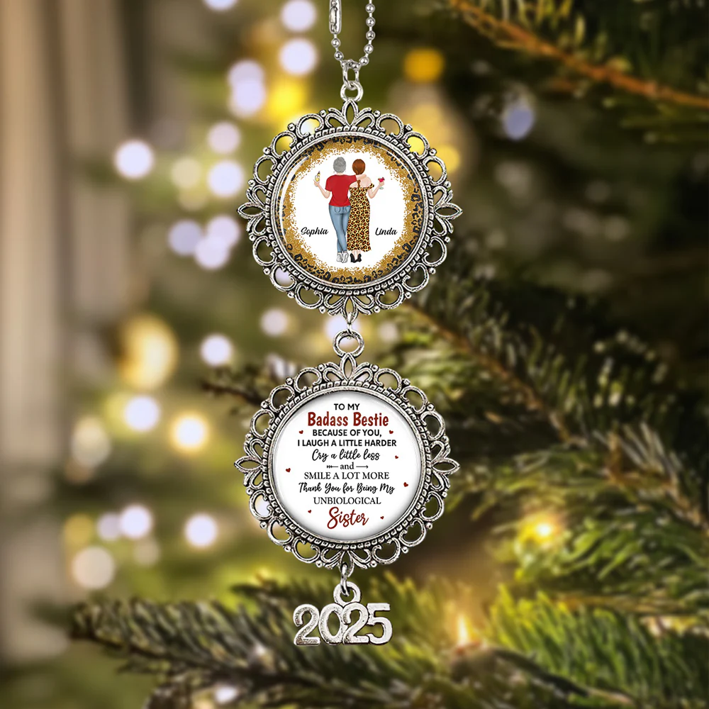 To My Badass Bestie - Personalized Custom Charming Ornament - Image 2