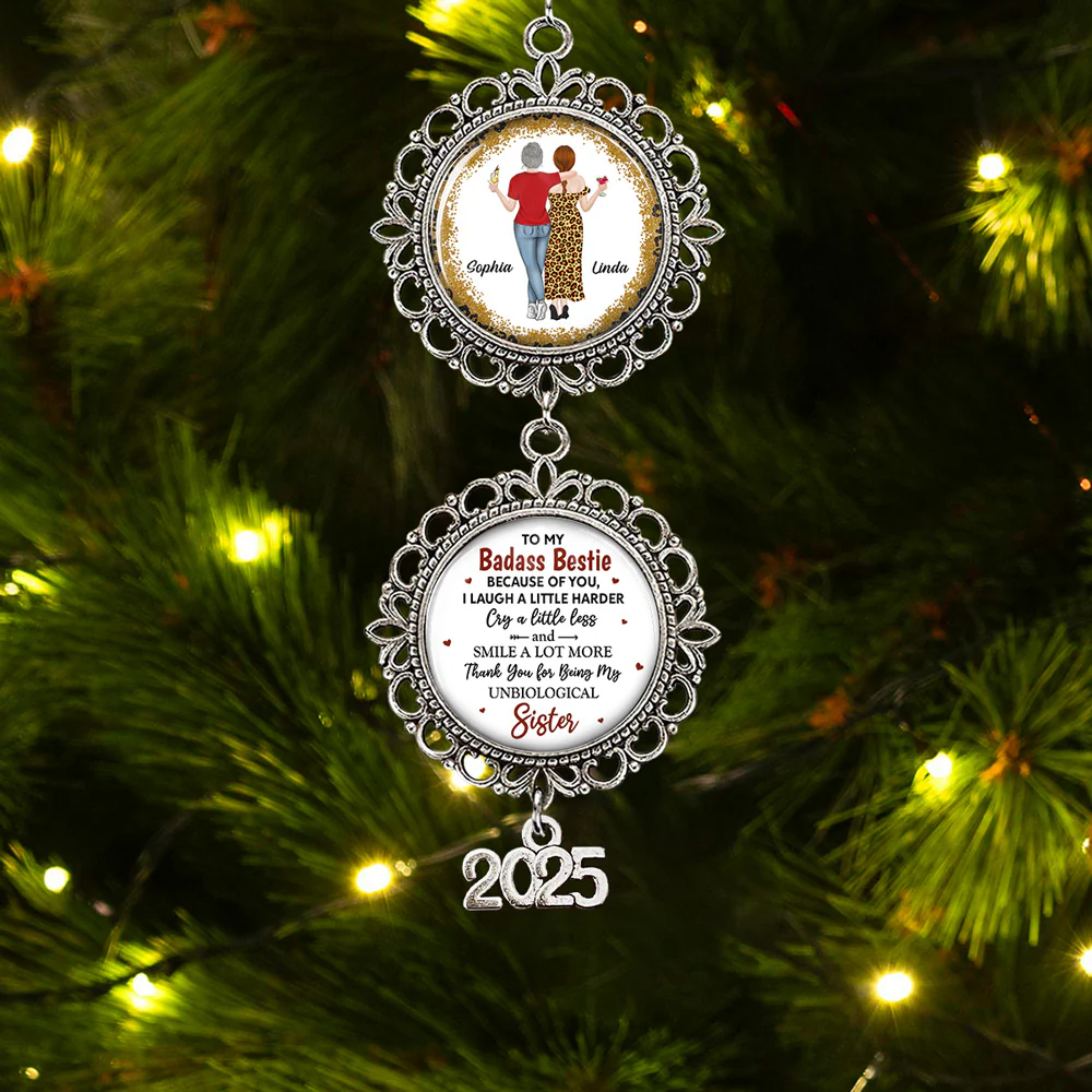 To My Badass Bestie - Personalized Custom Charming Ornament - Image 4
