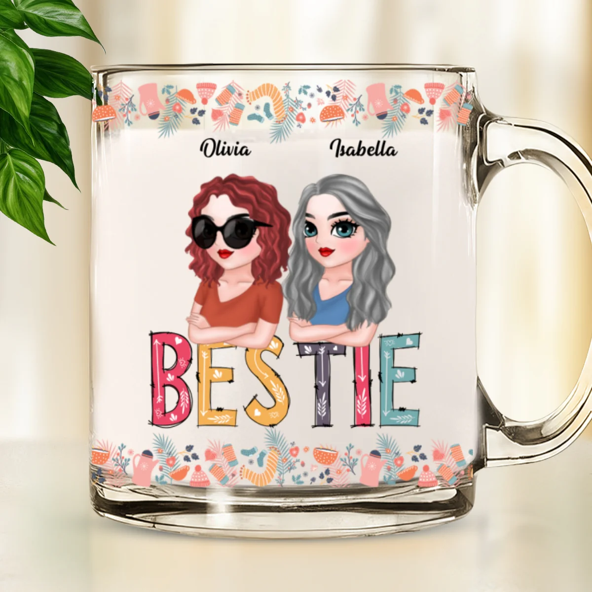 To My Badass Bestie - Personalized Custom Glass Mug - Image 6