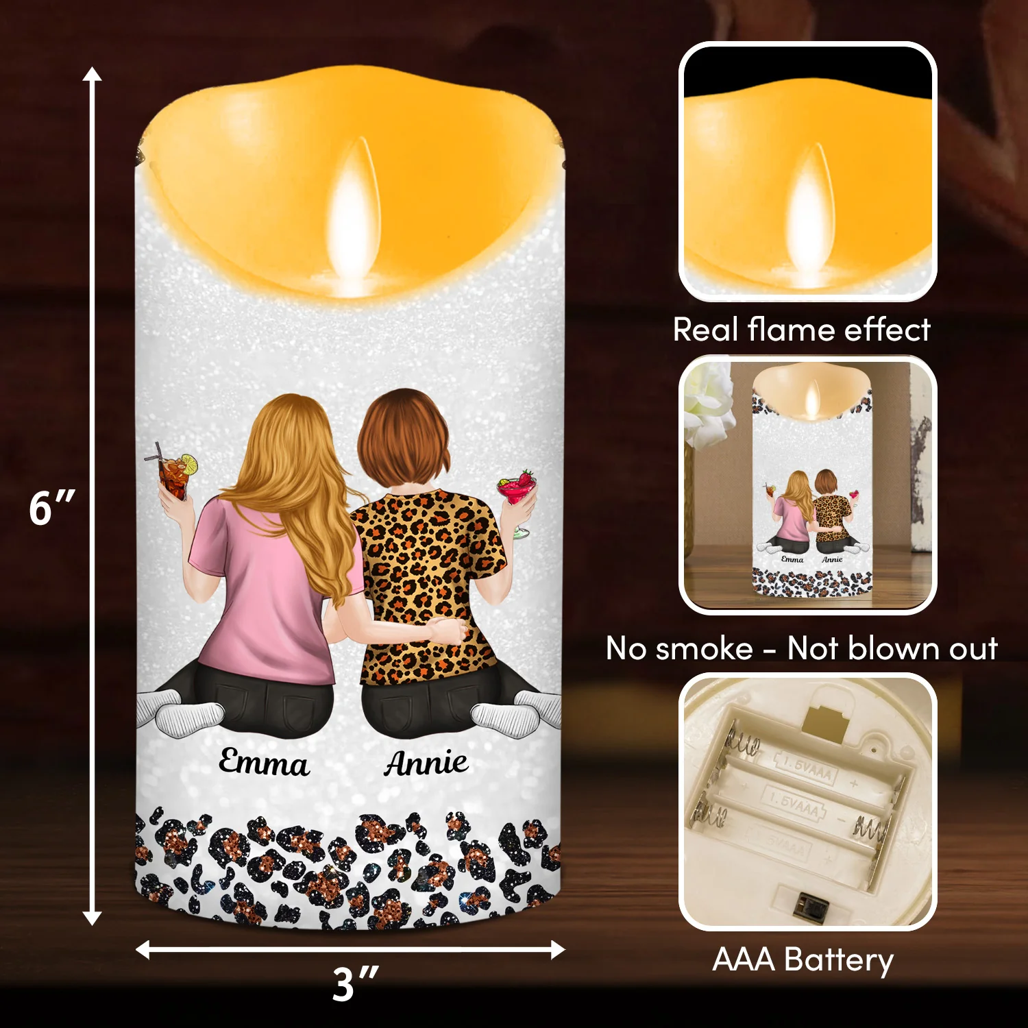 To My Badass Bestie - Personalized Custom LED Candle - Image 4