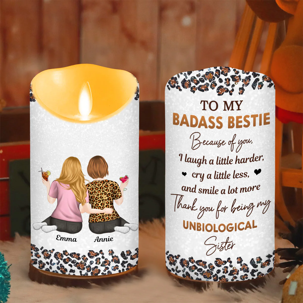 To My Badass Bestie - Personalized Custom LED Candle - Image 6