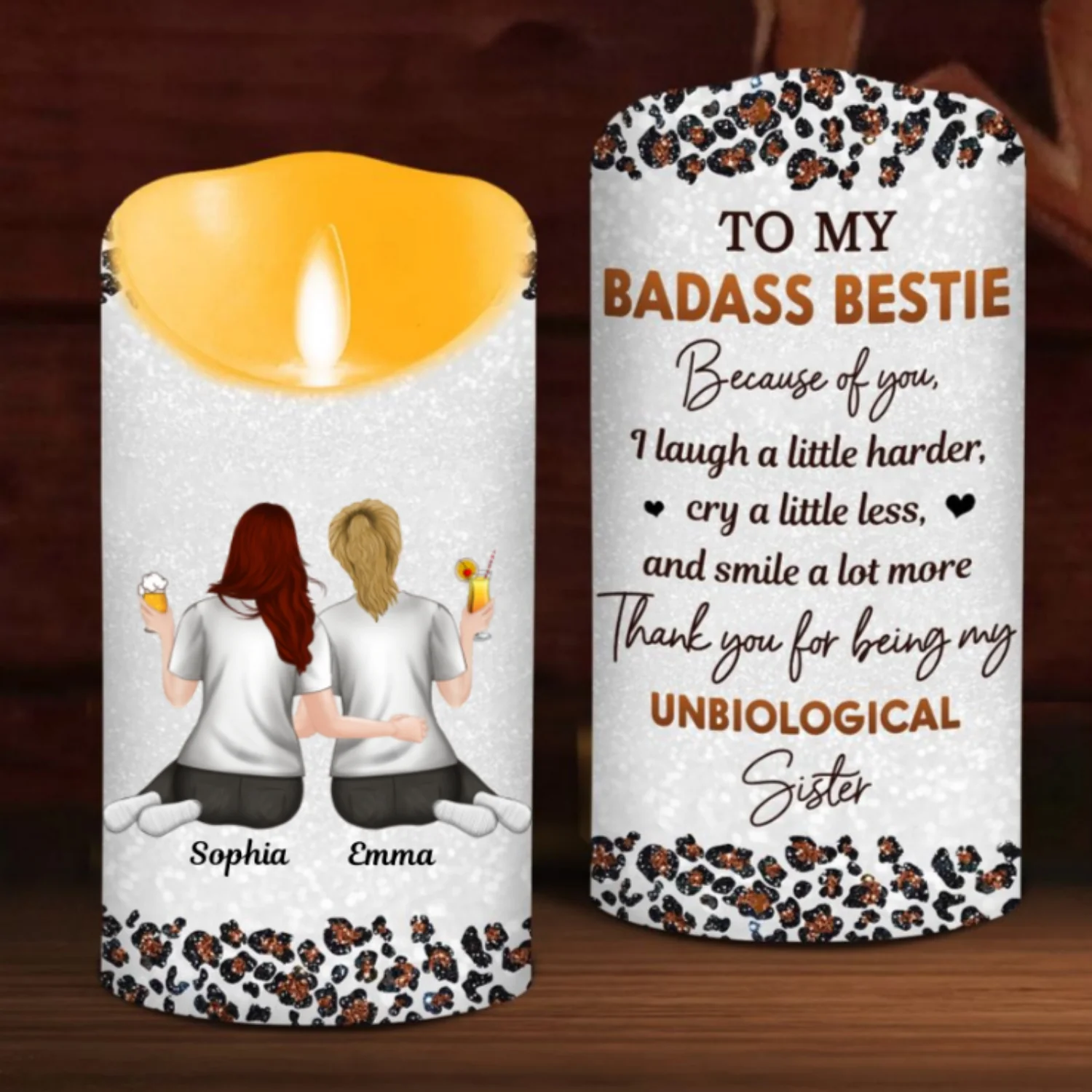To My Badass Bestie - Personalized Custom LED Candle - Image 7