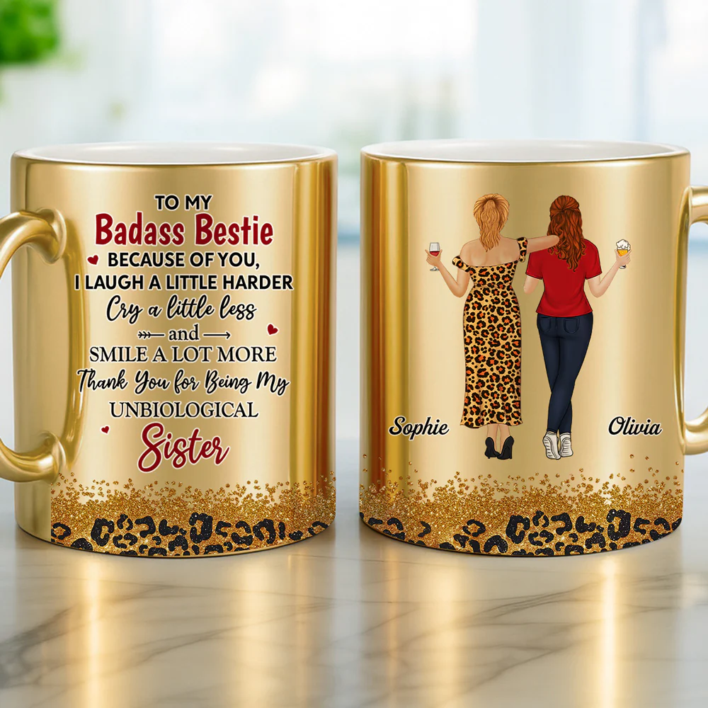 To My Badass Bestie - Personalized Custom Metallic Mug - Image 4