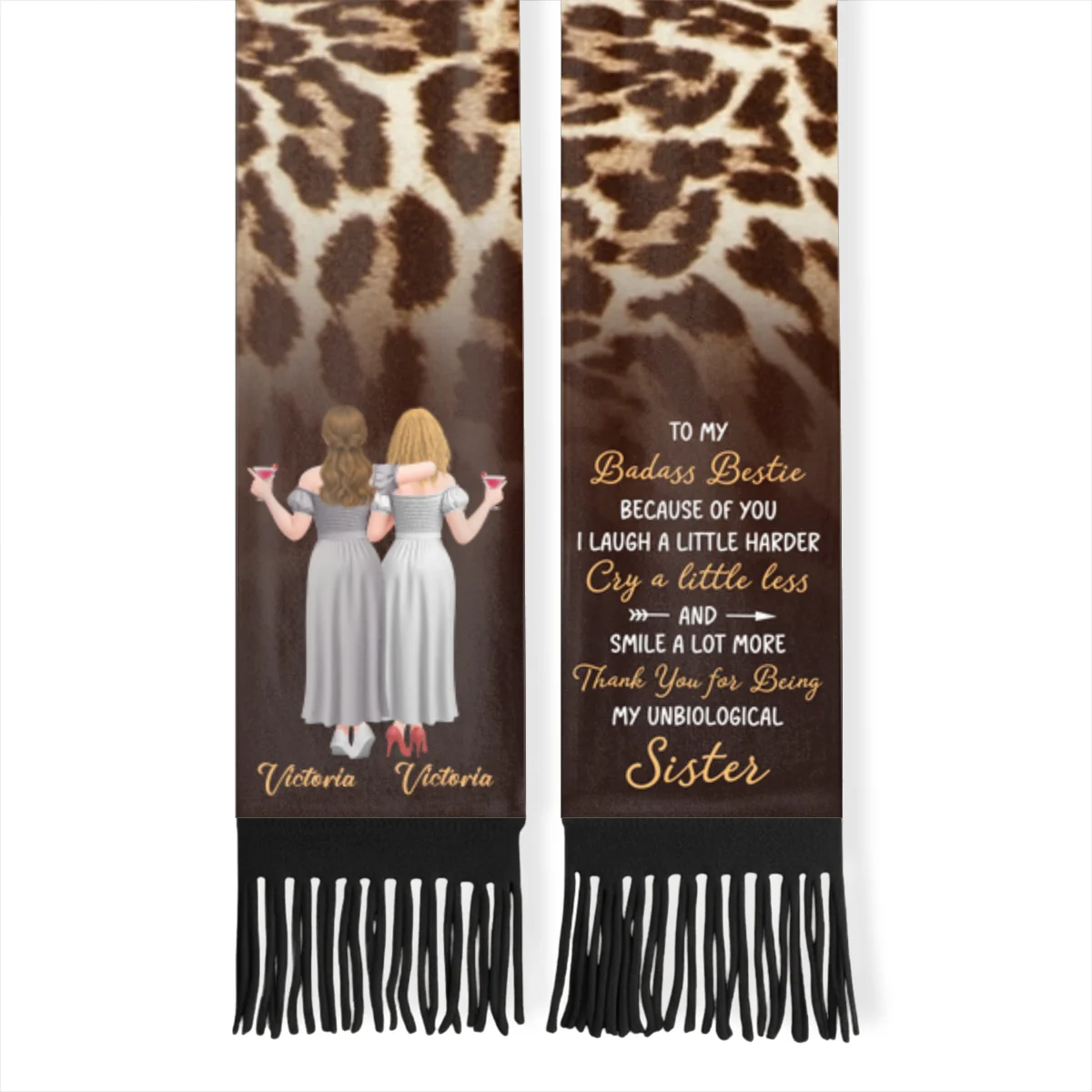 To My Badass Bestie - Personalized Custom Scarf - Image 10
