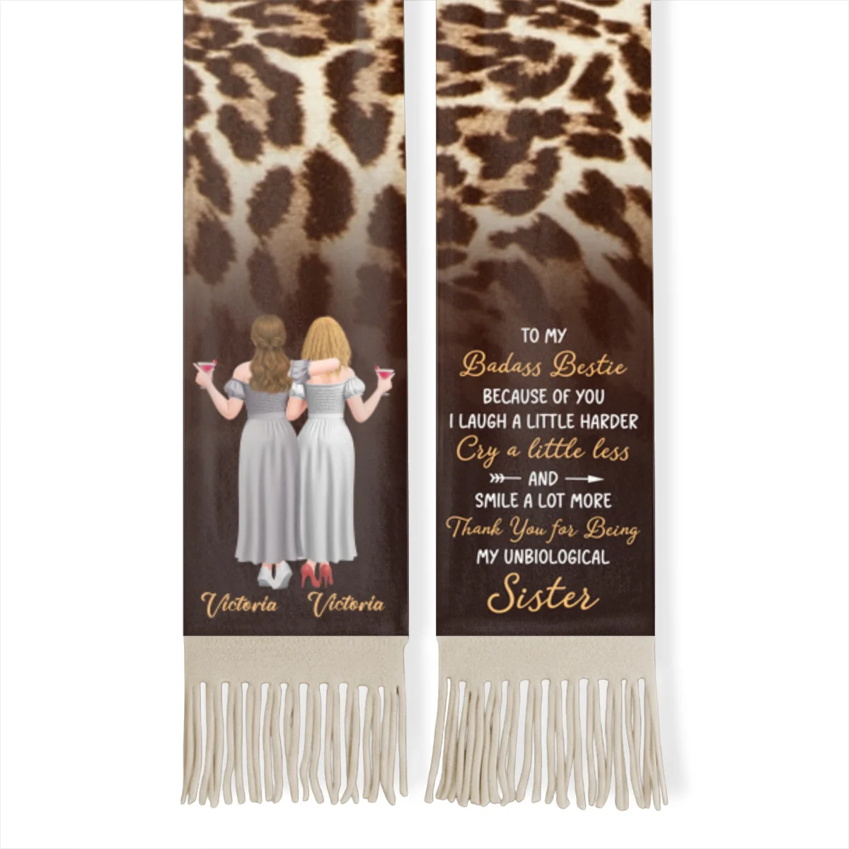 To My Badass Bestie - Personalized Custom Scarf - Image 7