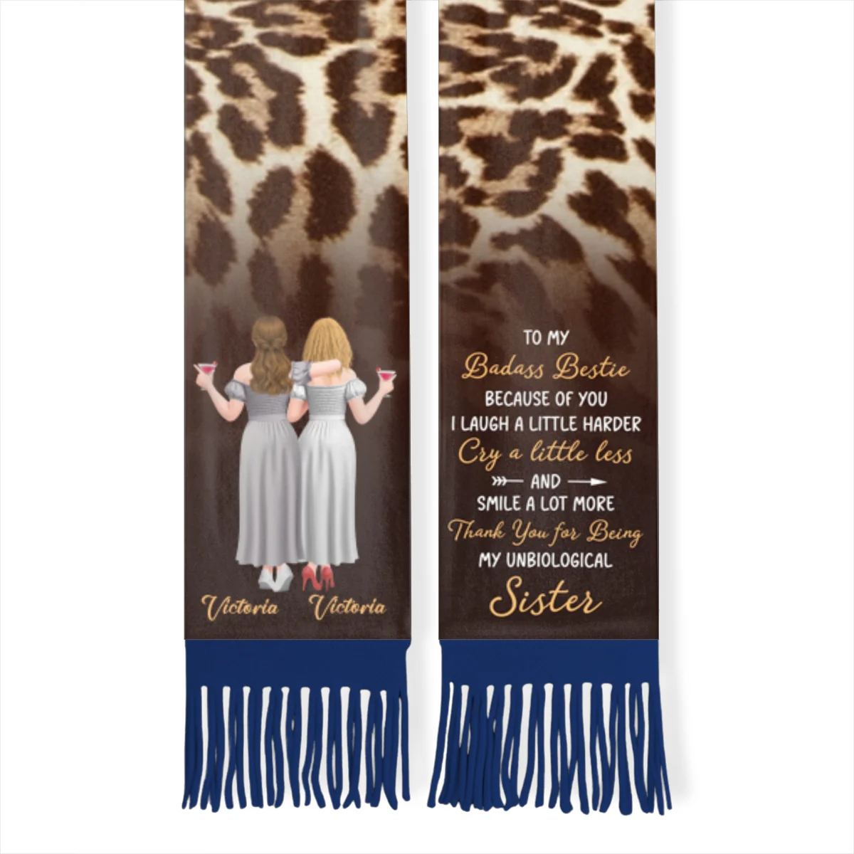 To My Badass Bestie - Personalized Custom Scarf - Image 9