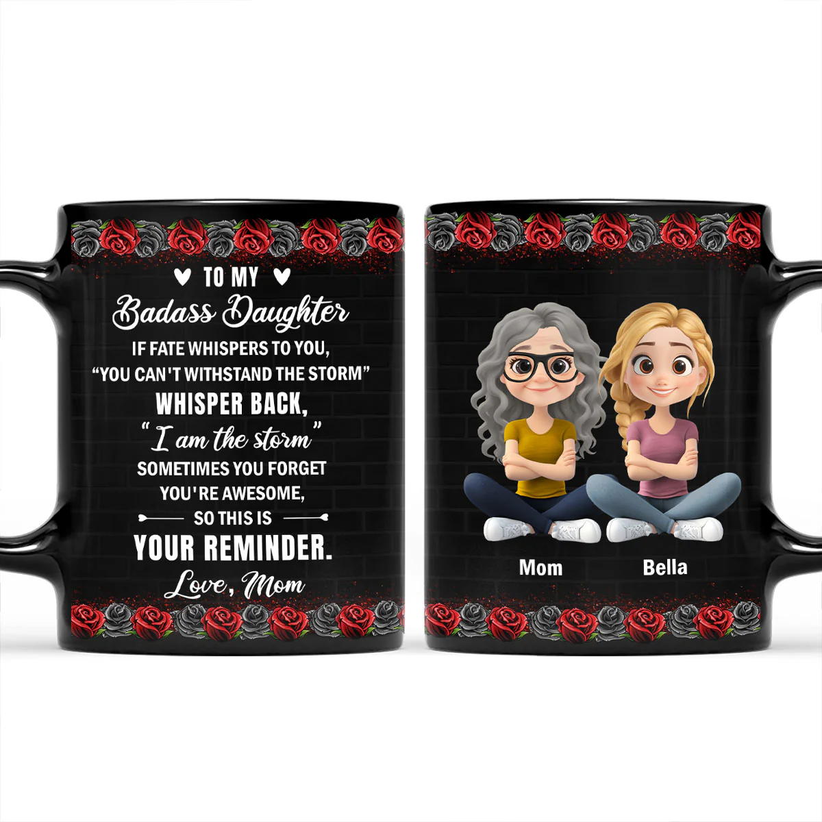 To My Badass Daughter - Personalized Custom Coffee Mug