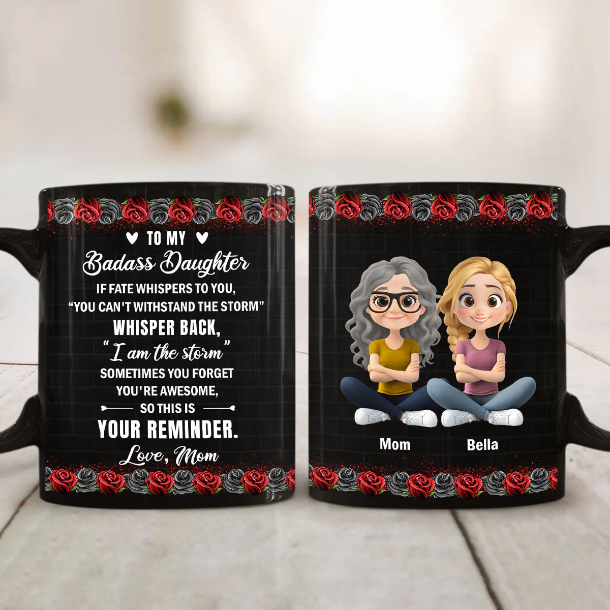 To My Badass Daughter - Personalized Custom Coffee Mug - Image 2