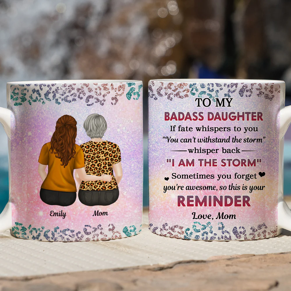 To My Badass Daughter - Personalized Custom Coffee Mug - Image 2
