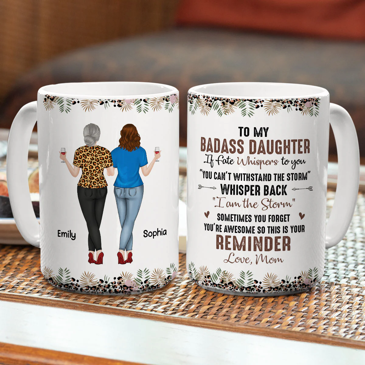 To My Badass Daughter - Personalized Custom Coffee Mug - Image 4