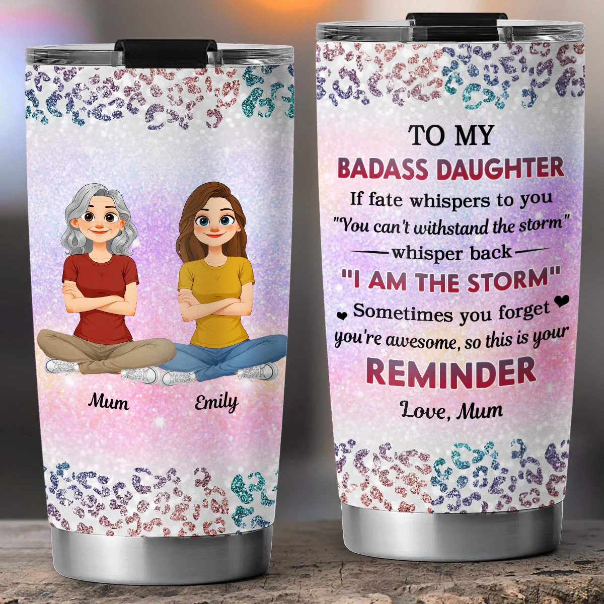To My Badass Daughter Version 2 - Personalized Custom Tumbler - Image 2