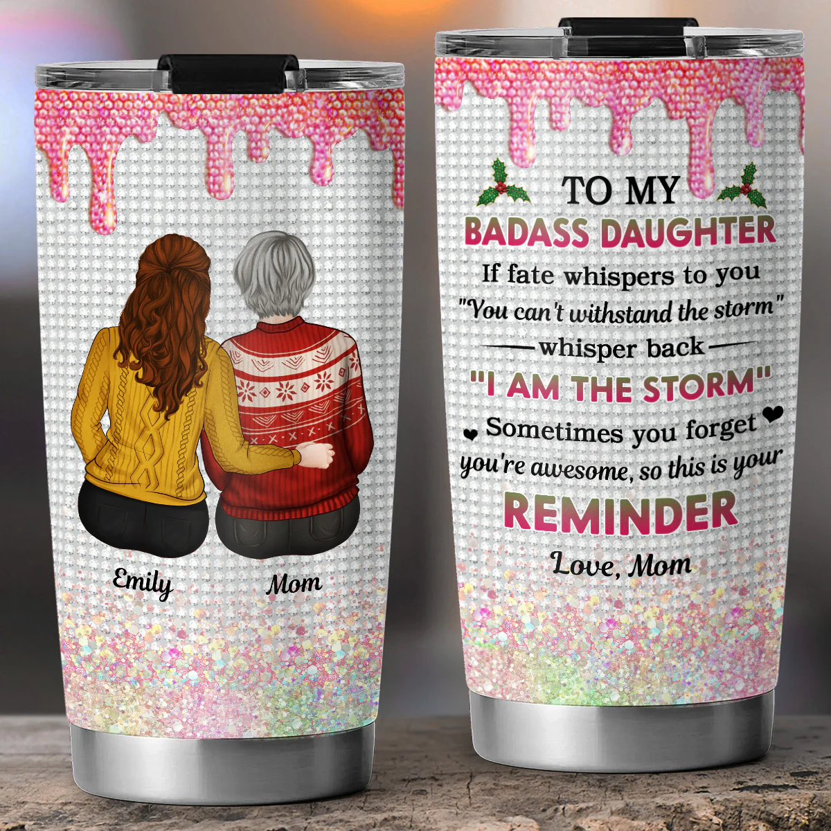 To My Badass Daughter Xmas - Personalized Custom Tumbler - Image 5