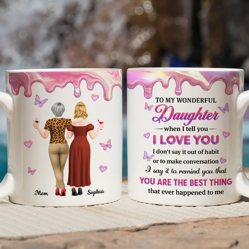 To My Beloved Daughter - Personalized Custom 3D Effect Mug - Image 2