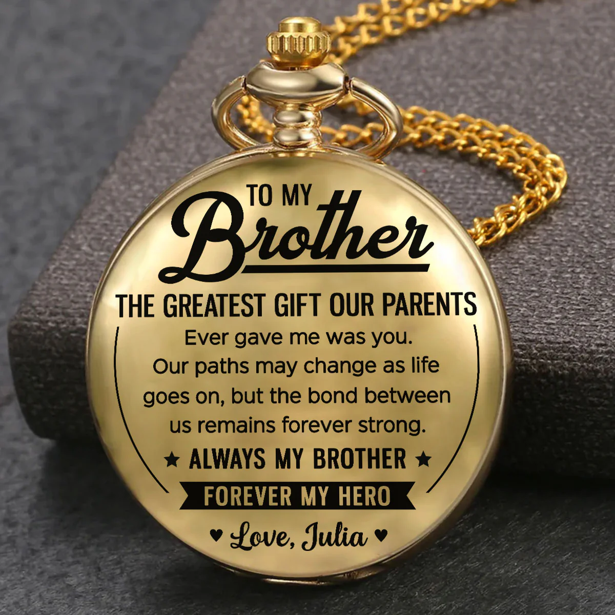 To My Brother My Hero - Personalized Custom Pocket Watch
