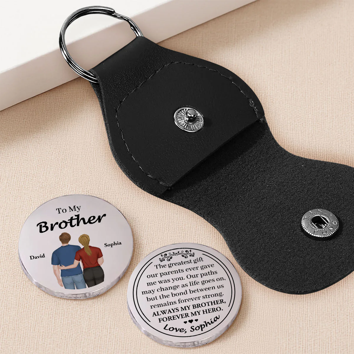 To My Brother - Personalized Custom Pocket Hug - Image 2