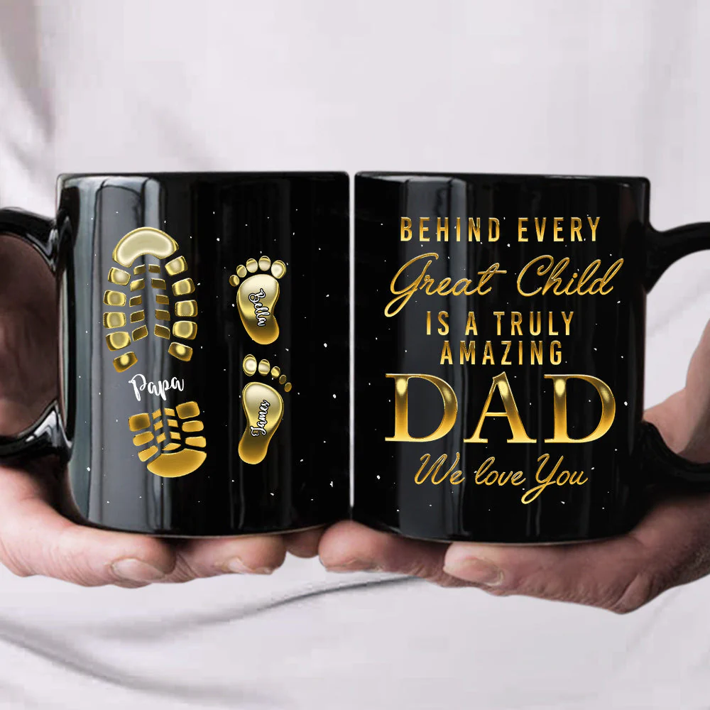 To My Dad - Personalized Custom Black Coffee Mug - Image 3