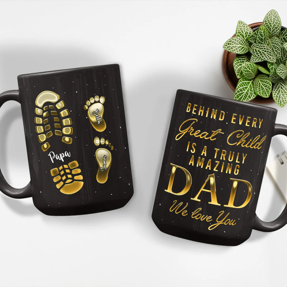 To My Dad - Personalized Custom Black Coffee Mug - Image 5