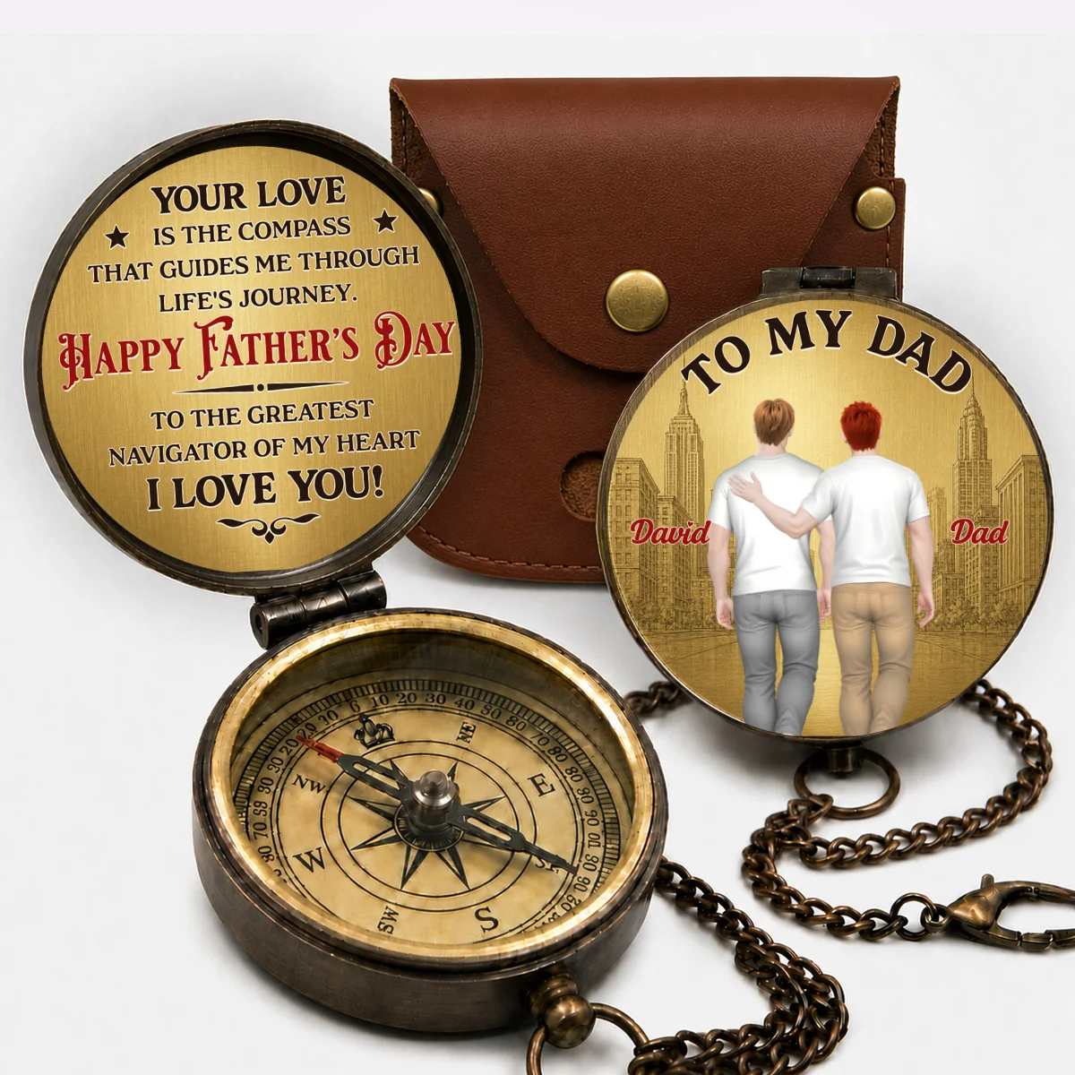 To My Dad - Personalized Custom Pocket Compass - Image 8