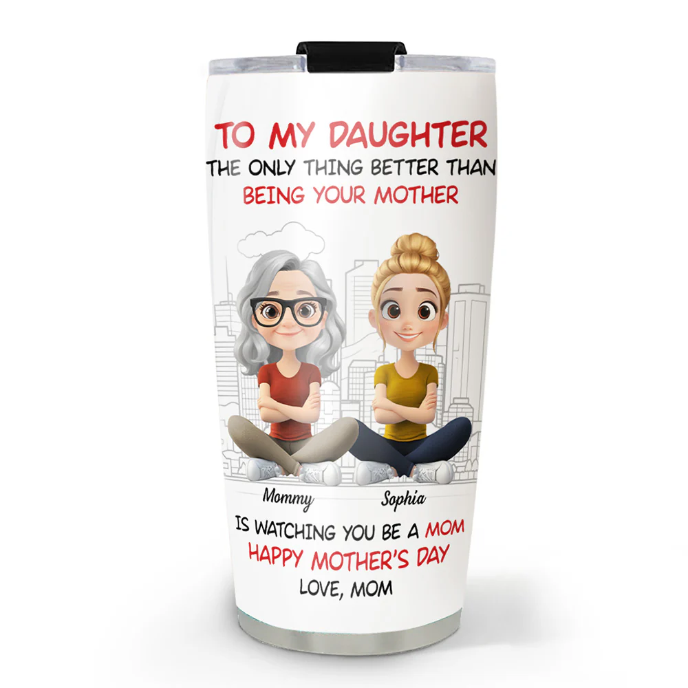 To My Daughter Cartoonize - Personalized Custom Tumbler