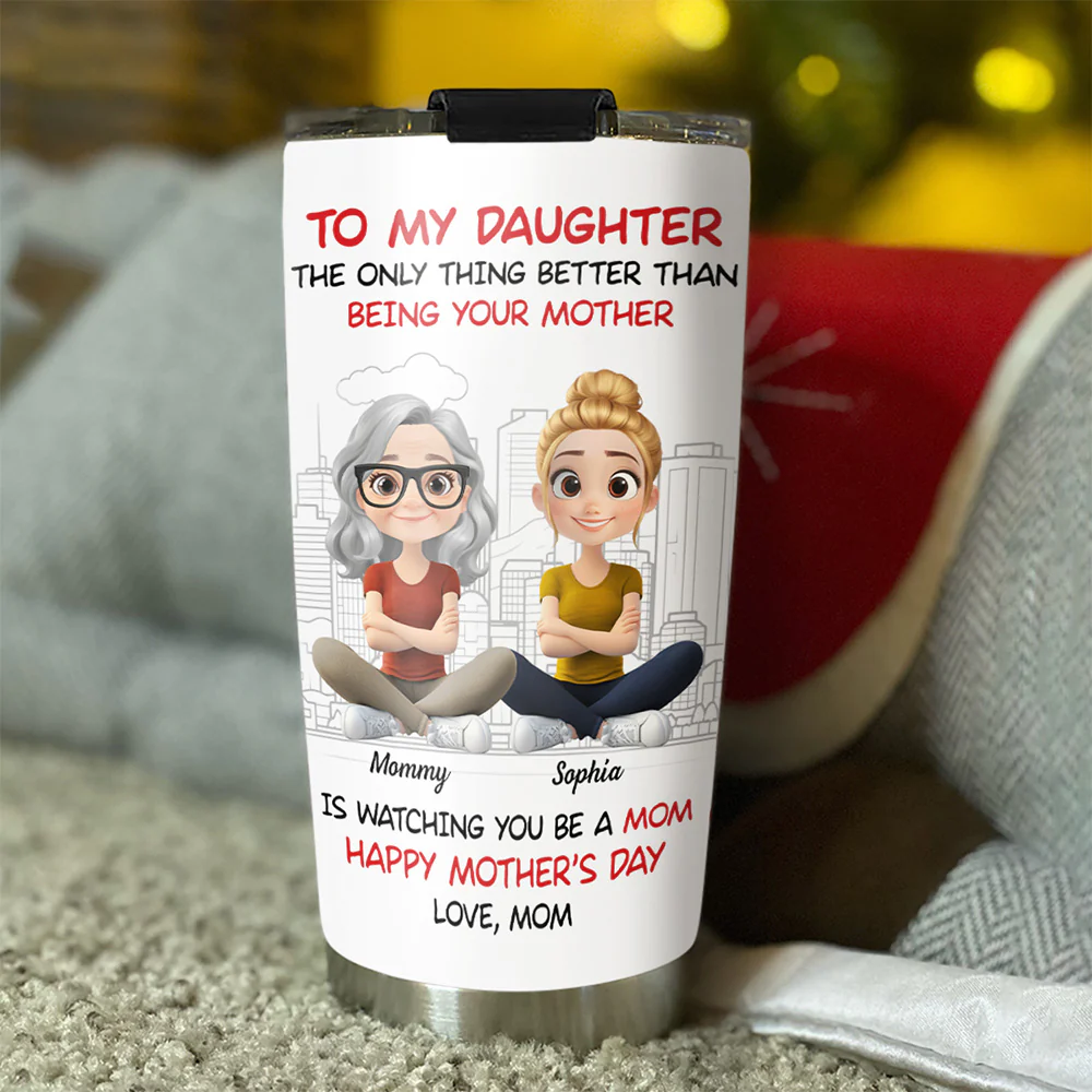To My Daughter Cartoonize - Personalized Custom Tumbler - Image 3