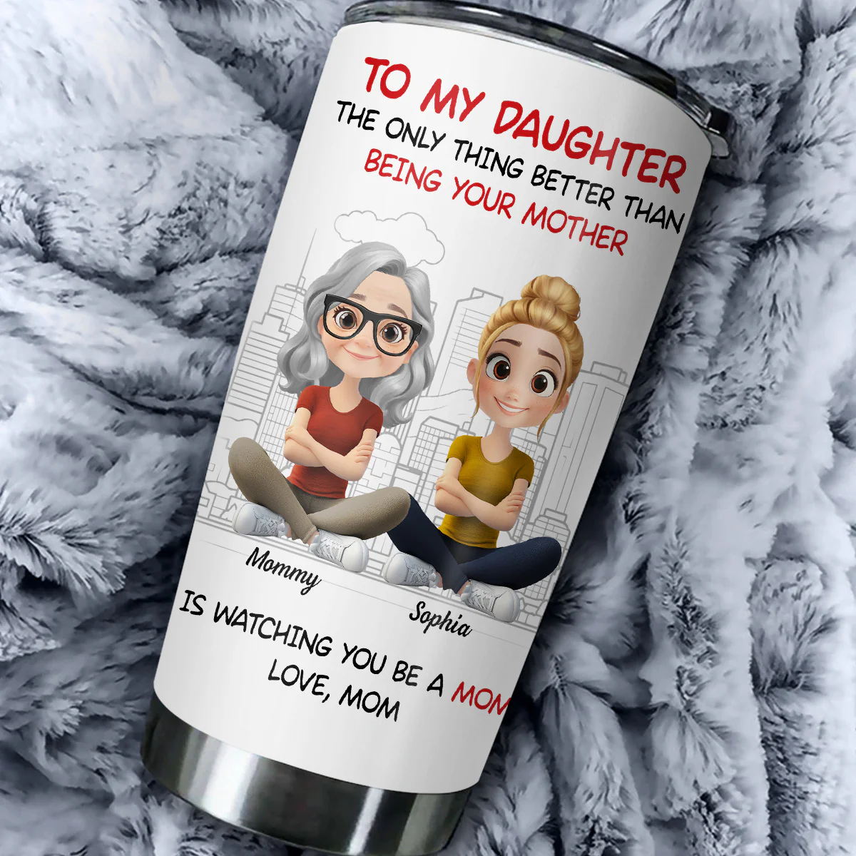 To My Daughter Cartoonize - Personalized Custom Tumbler - Image 4