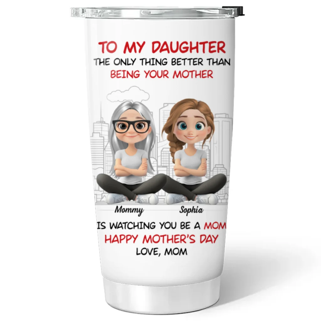 To My Daughter Cartoonize - Personalized Custom Tumbler - Image 6