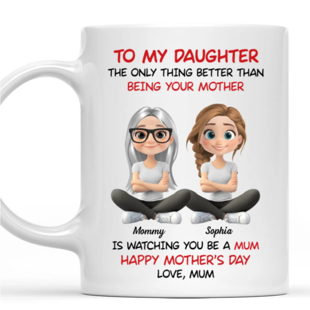 To My Daughter Cartoonize Version 2 - Personalized Custom Coffee Mug - Image 7