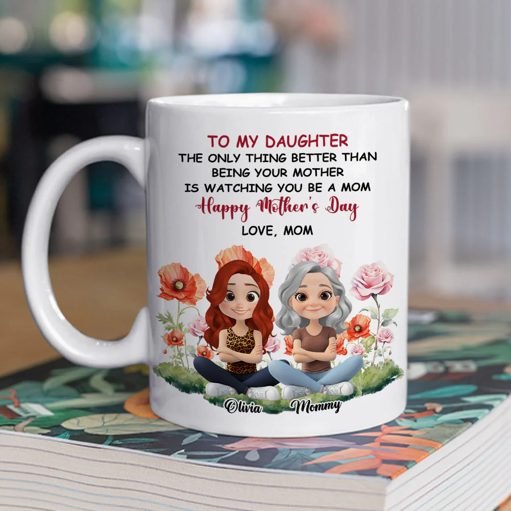To My Daughter Flower Birth Month - Personalized Custom Coffee Mug - Image 2