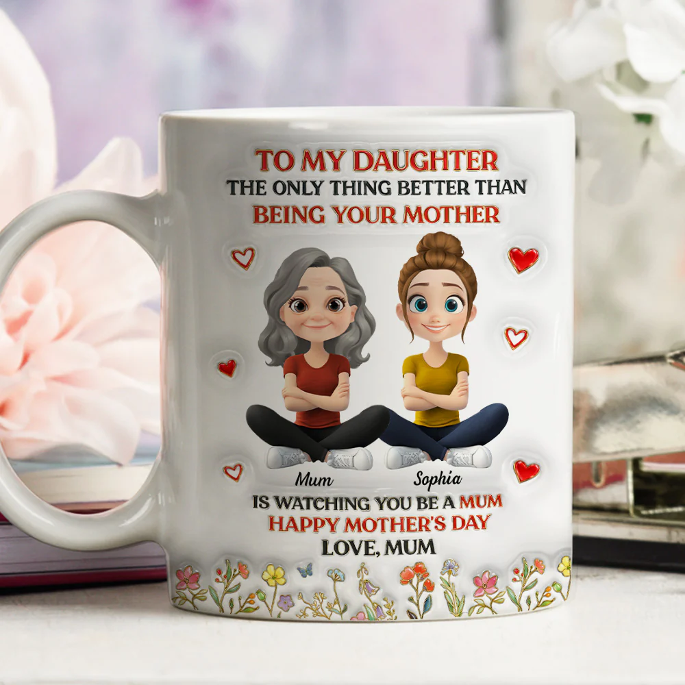 To My Daughter From Mom - Personalized Custom 3D Inflated Effect Mug - Image 2