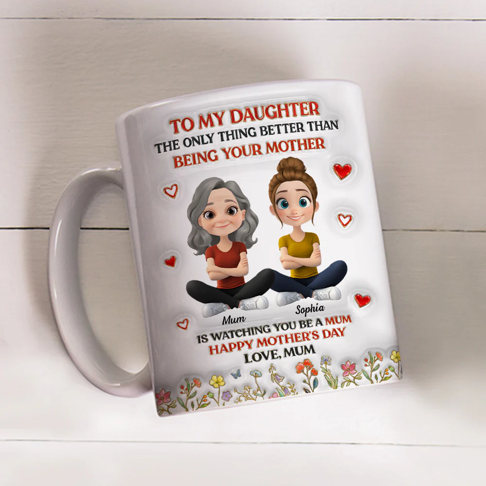 To My Daughter From Mom - Personalized Custom 3D Inflated Effect Mug - Image 3