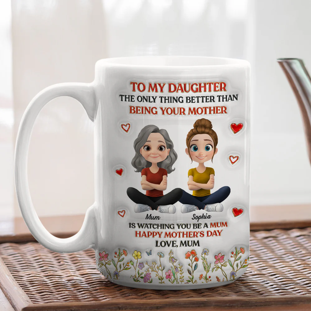 To My Daughter From Mom - Personalized Custom 3D Inflated Effect Mug - Image 4