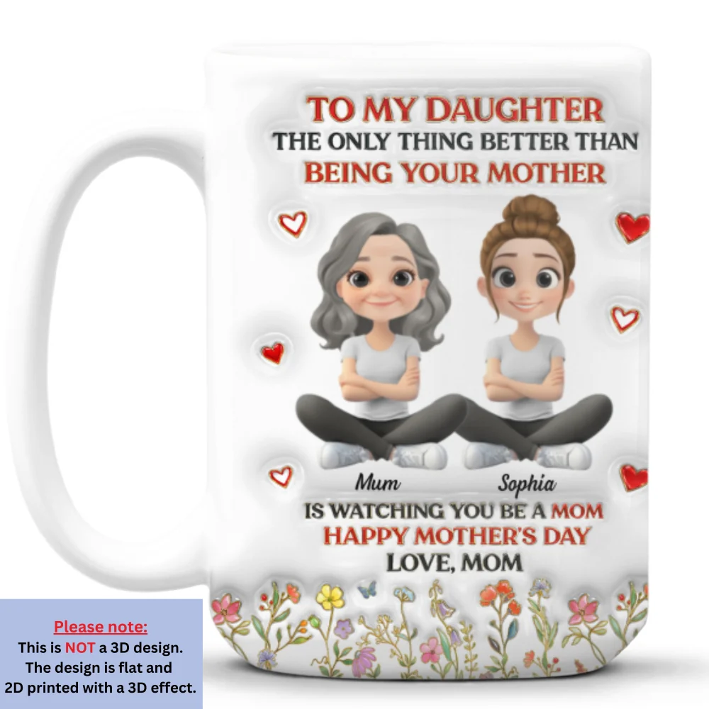 To My Daughter From Mom - Personalized Custom 3D Inflated Effect Mug - Image 8