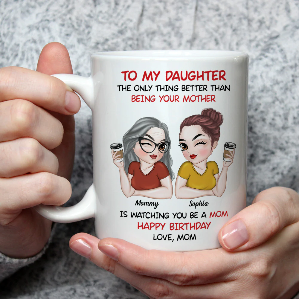 To My Daughter Happy Mother Day - Personalized Custom Coffee Mug - Image 3