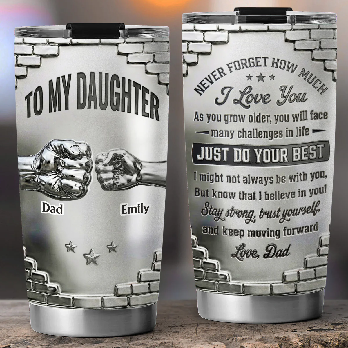 To My Daughter I Believe In You - Personalized Custom 3D Effect Tumbler - Image 2