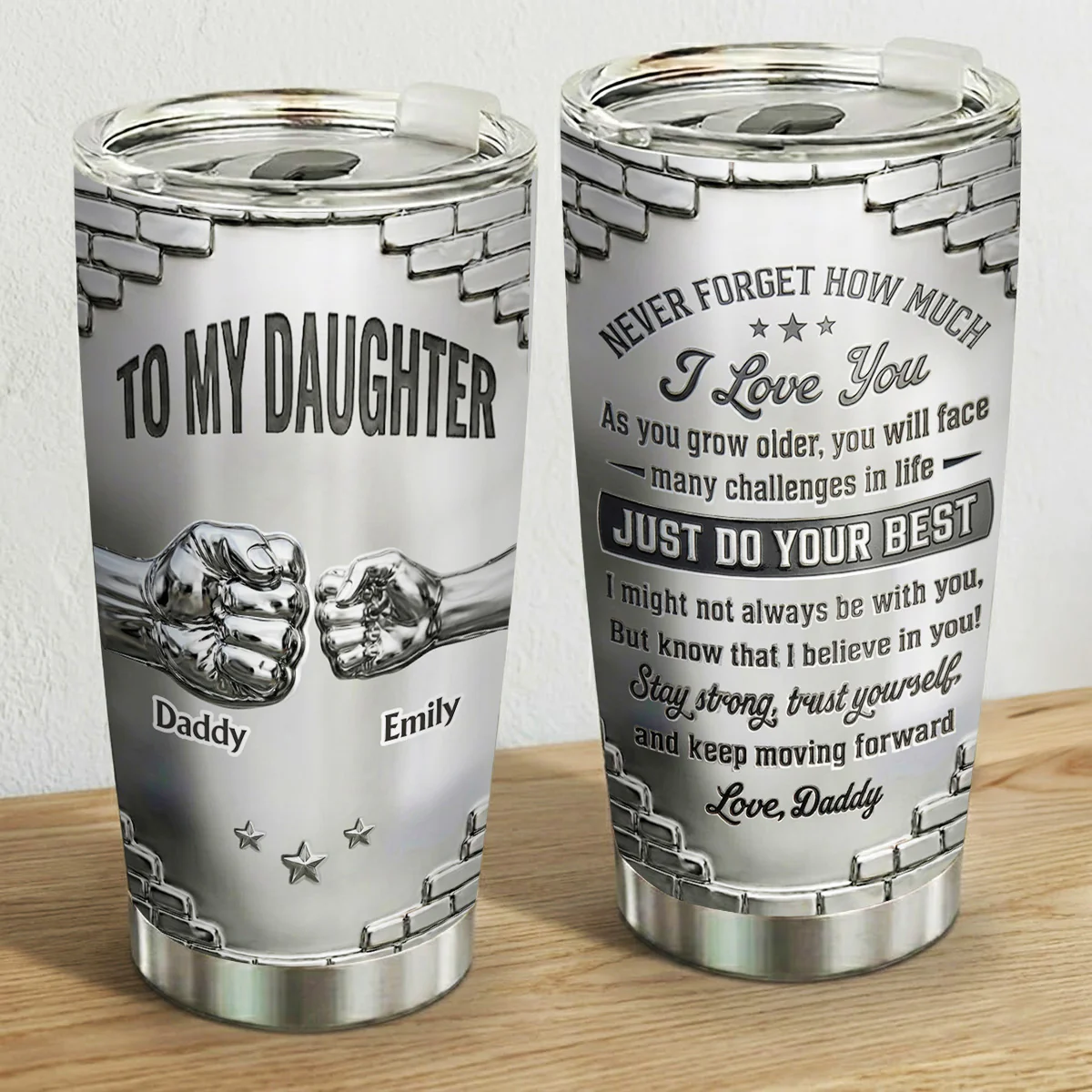 To My Daughter I Believe In You - Personalized Custom 3D Effect Tumbler - Image 5