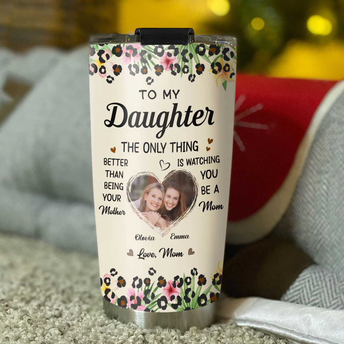 To My Daughter I Love You Photo - Personalized Custom Tumbler - Image 2