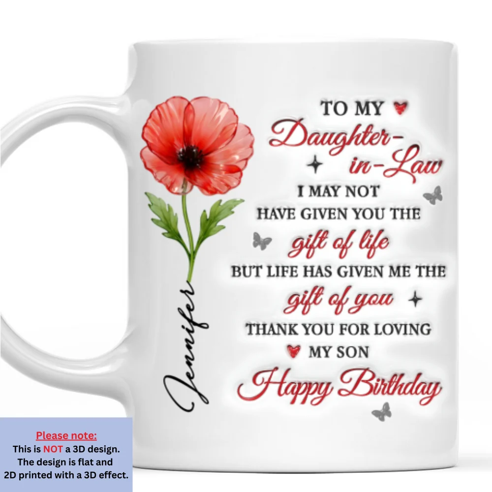 To My Daughter In Law 2 - Personalized Custom 3D Inflated Effect Mug - Image 7