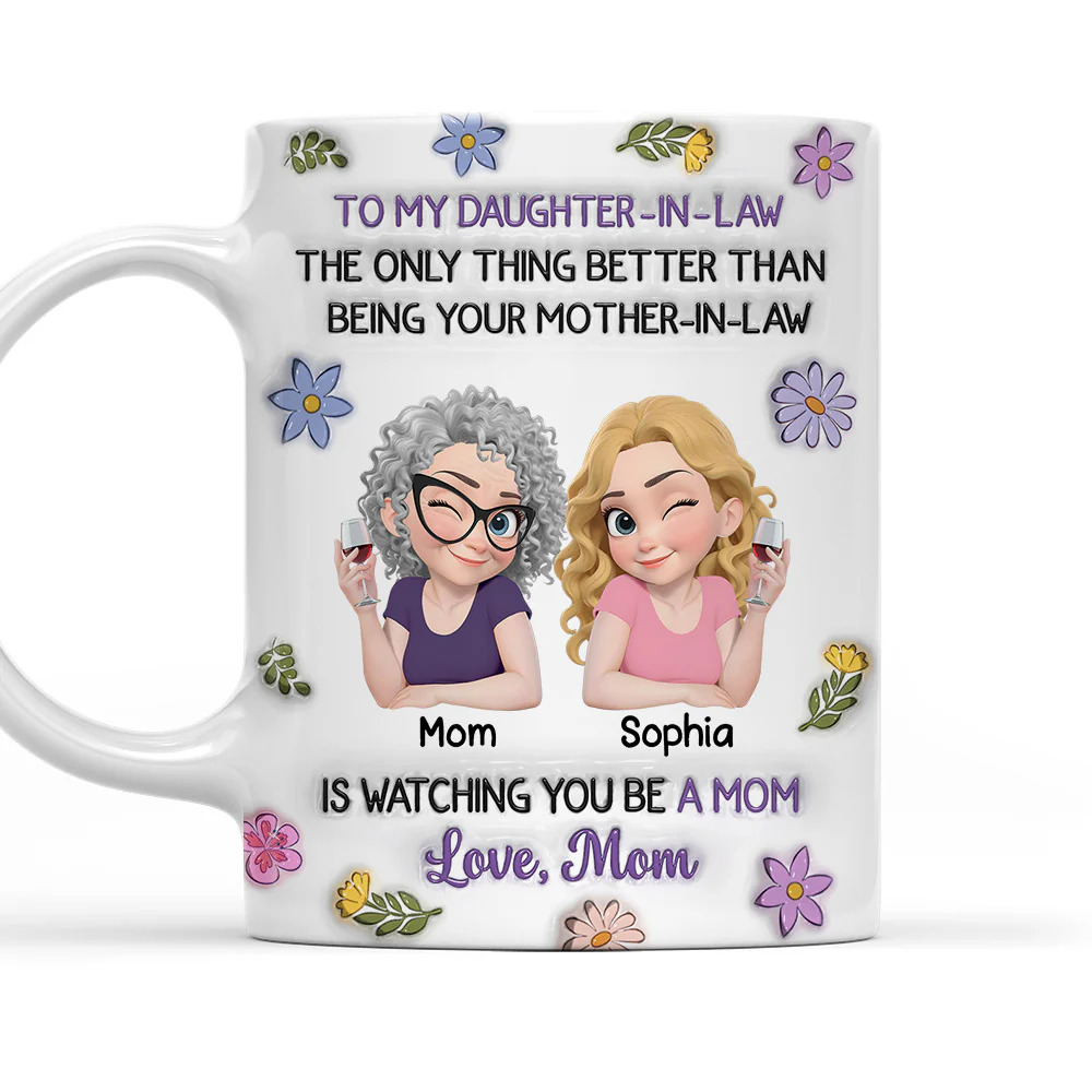 To My Daughter In Law Cartoon - Personalized Custom 3D Inflated Effect Mug