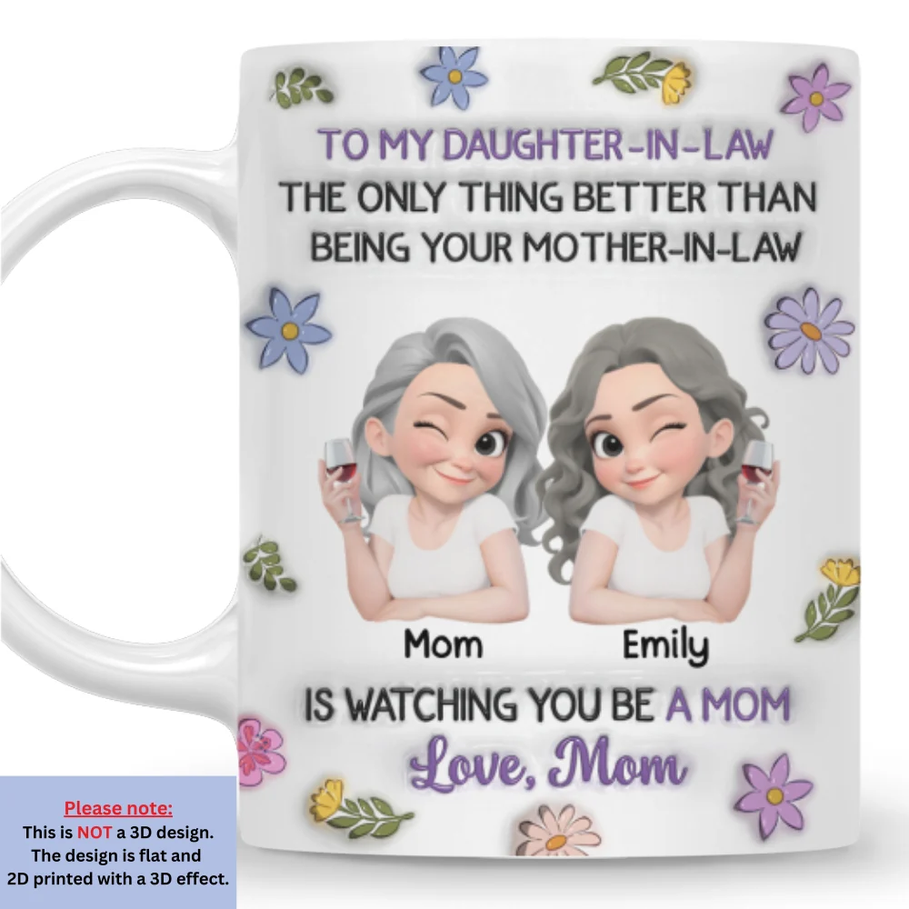 To My Daughter In Law Cartoon - Personalized Custom 3D Inflated Effect Mug - Image 7