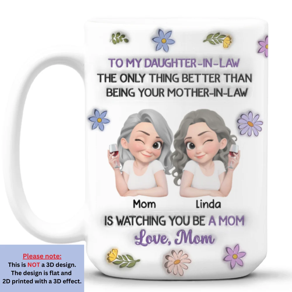 To My Daughter In Law Cartoon - Personalized Custom 3D Inflated Effect Mug - Image 8