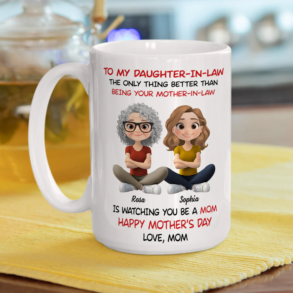 To My Daughter In Law Cartoonize - Personalized Custom Coffee Mug - Image 5