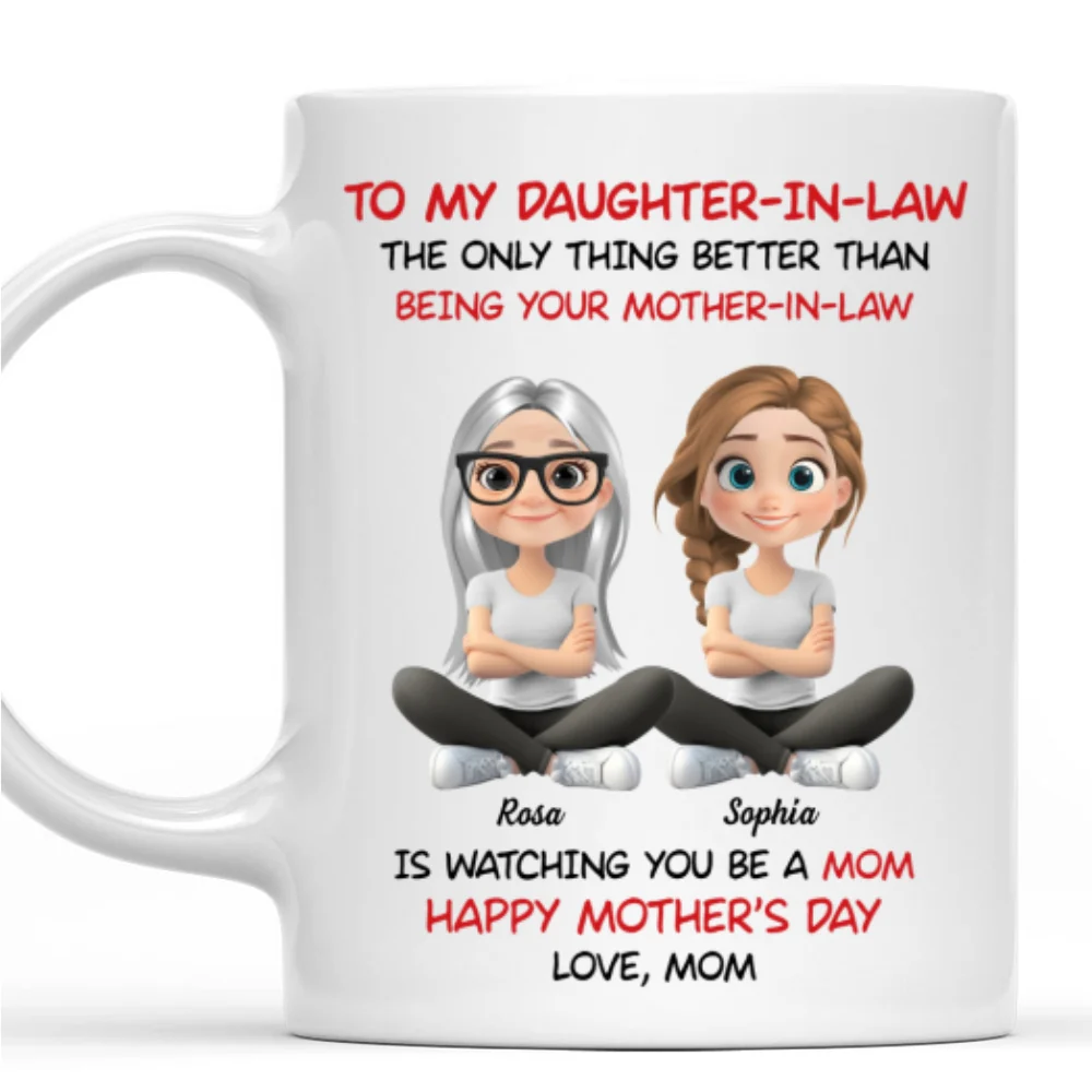 To My Daughter In Law Cartoonize - Personalized Custom Coffee Mug - Image 7