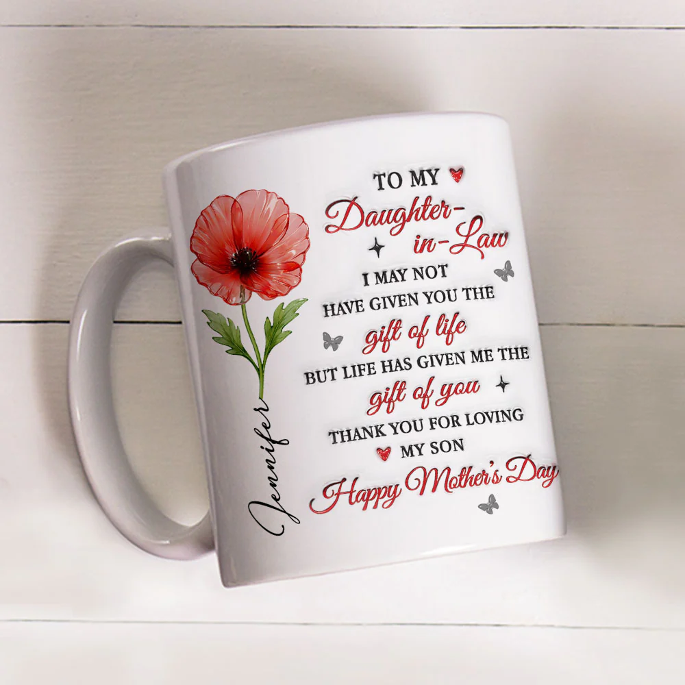 To My Daughter In Law  - Personalized Custom 3D Inflated Effect Mug - Image 3