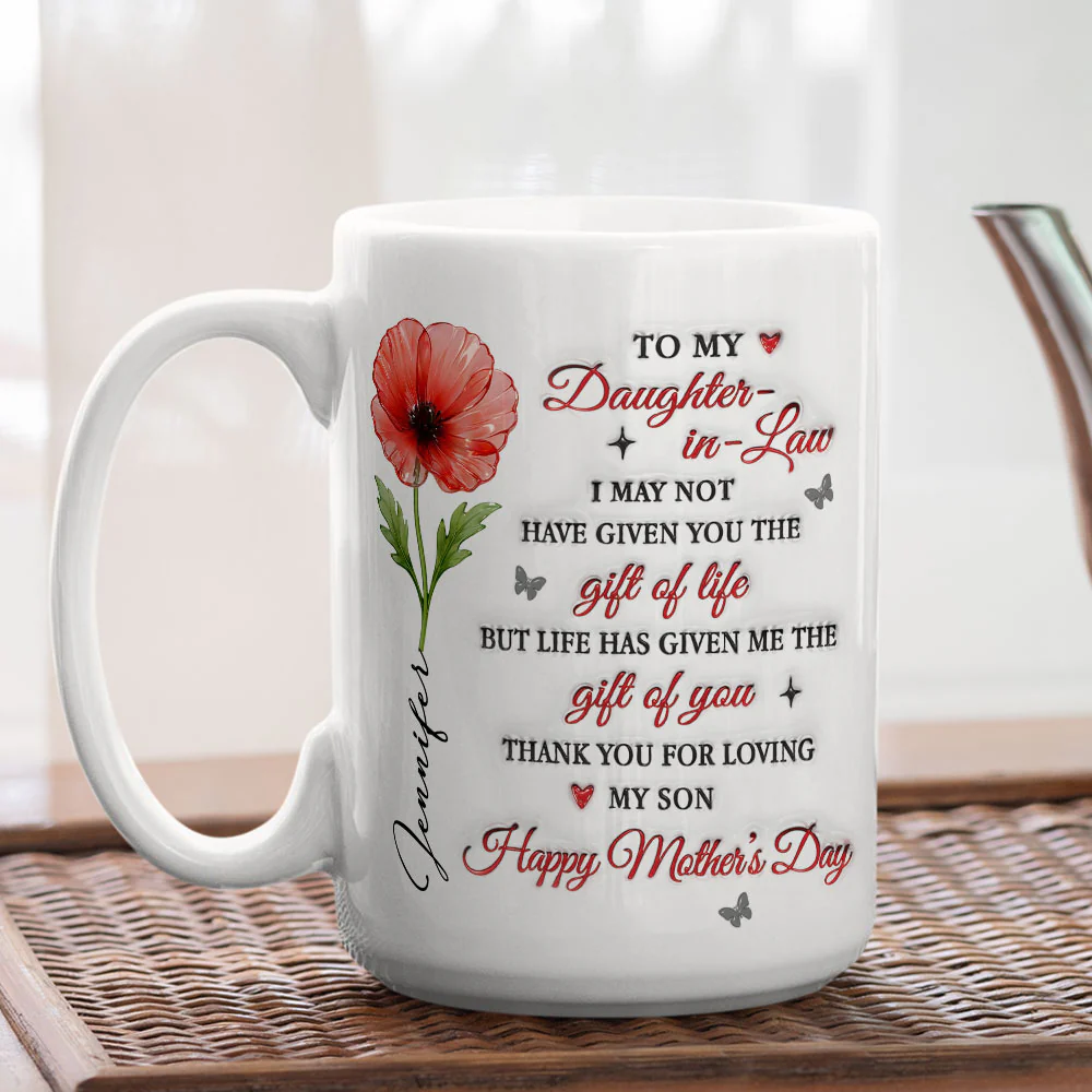 To My Daughter In Law  - Personalized Custom 3D Inflated Effect Mug - Image 5